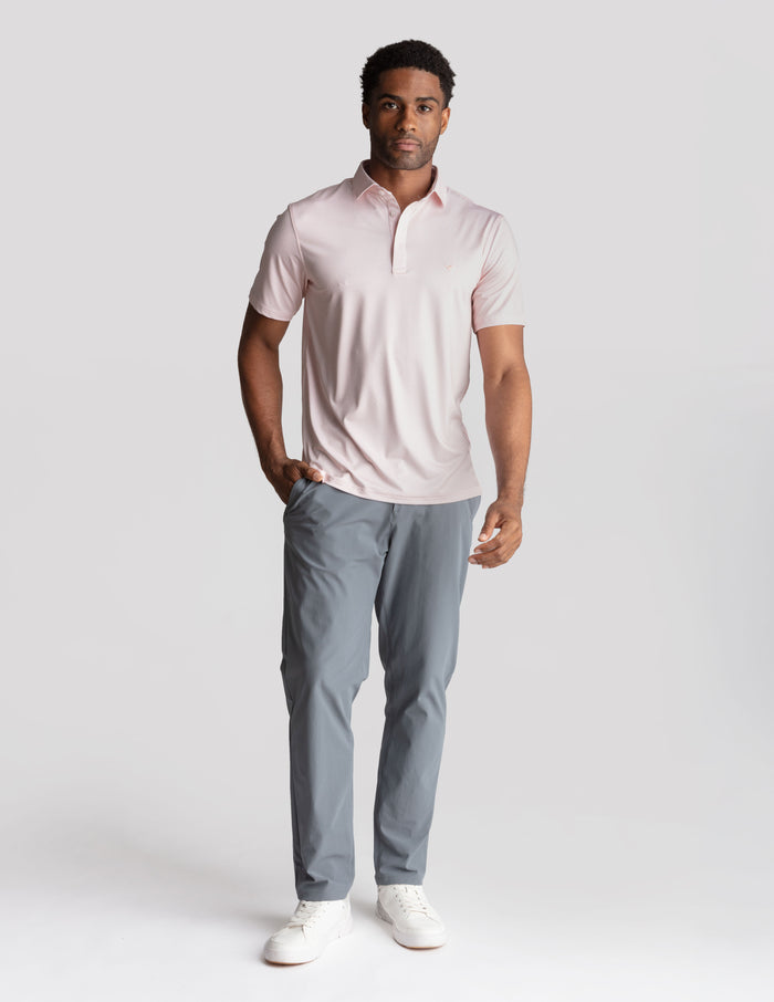 NoFlop Golf Polo - Link Swell Orange (The Nine & Wine Crew)
