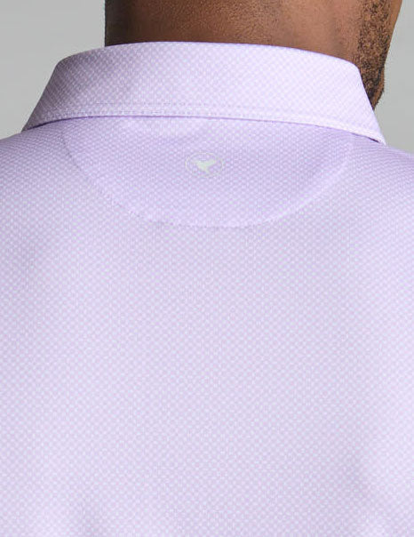 NoFlop Golf Polo - Purple & White Bowtie (Mulligan's Island)