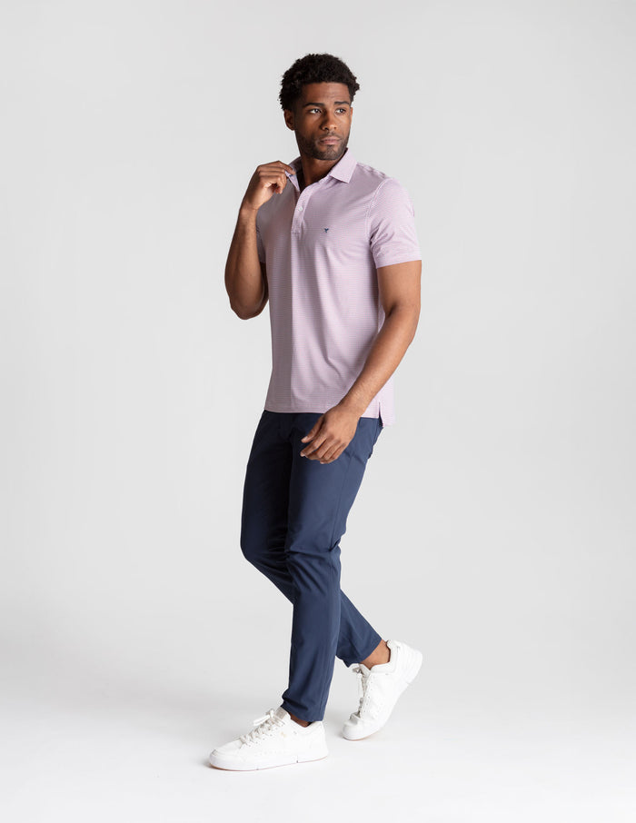 NoFlop Golf Polo - Red & Blue Bowtie (The Grip & Ripmore)