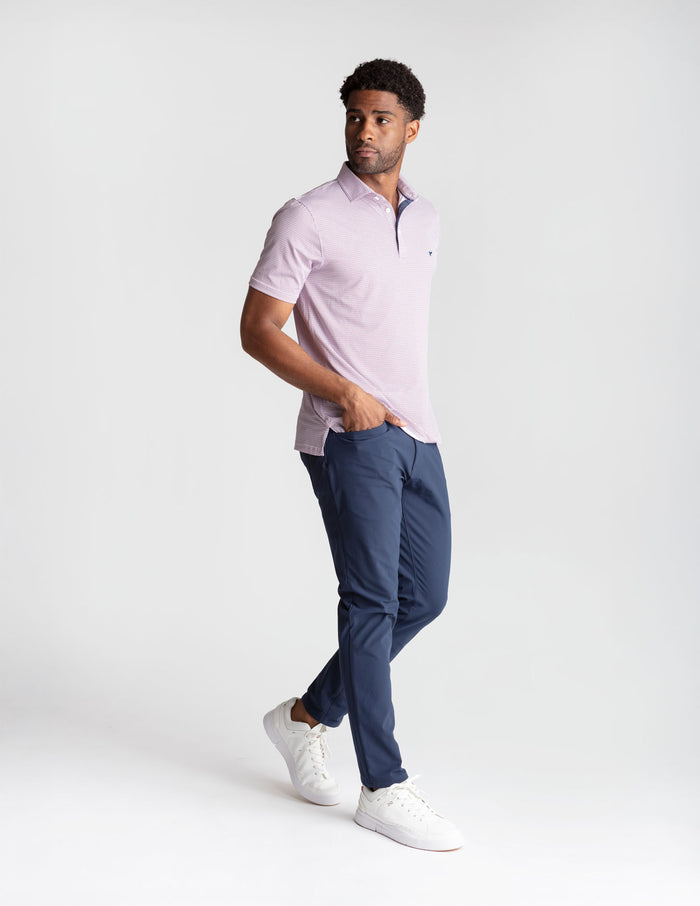 NoFlop Golf Polo - Red & Blue Bowtie (The Grip & Ripmore)