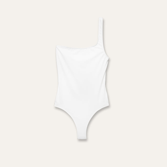 One-Shoulder One Piece White -