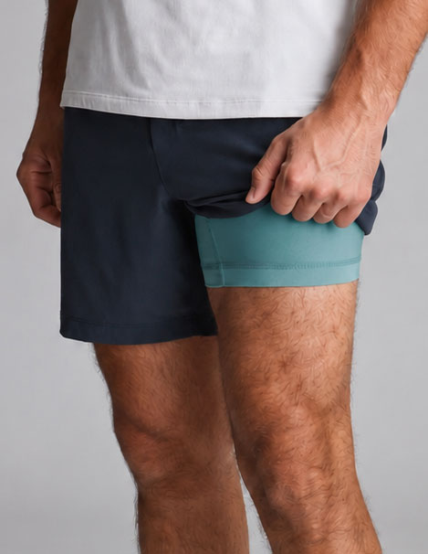 Original Gym Shorts - Navy with Binder Reminder (The Doodle Lords)
