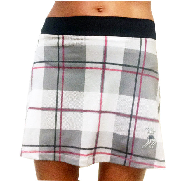 pink plaid running skirt