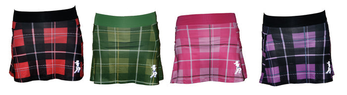 plaid running skirts