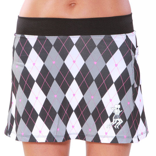 Preppy Black Argyle Running Skir