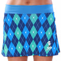 Preppy Blue Argyle Running Skirt