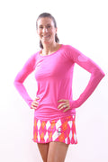 Preppy Pink Argyle Running Skirt