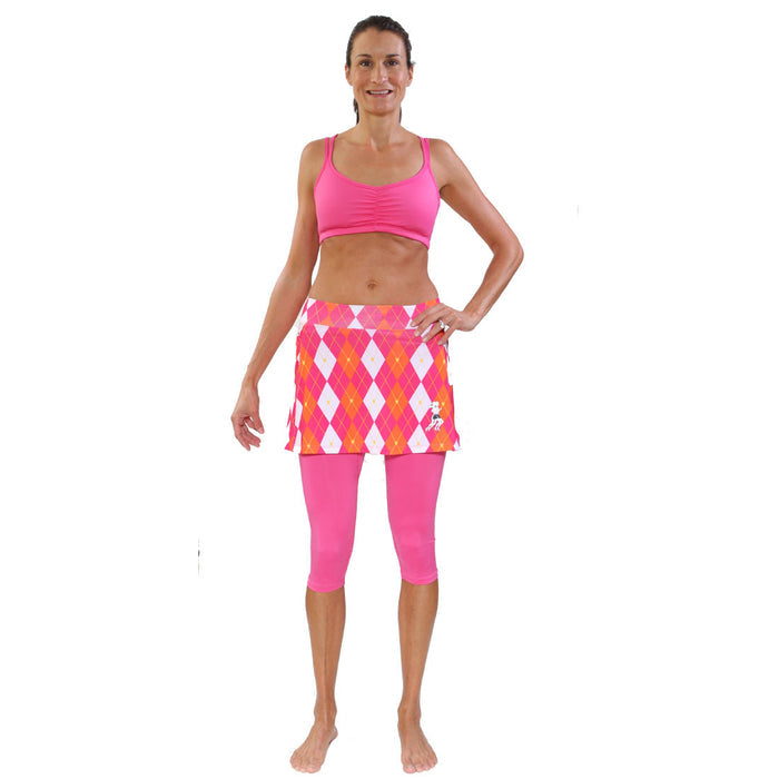 Preppy Pink Capri and Haute Pink Strappy Run Bra