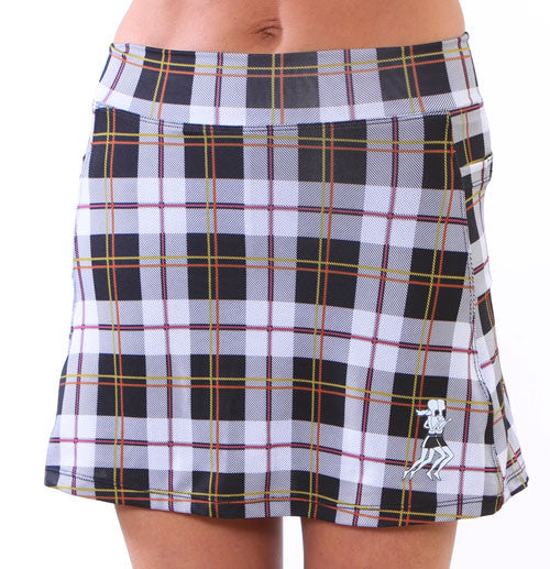 preppy black plaid athletic skirt