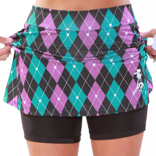 preppy purple athletic skirt compression shorts