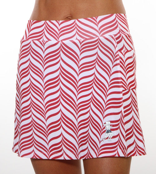 red candystripe athletic skirt