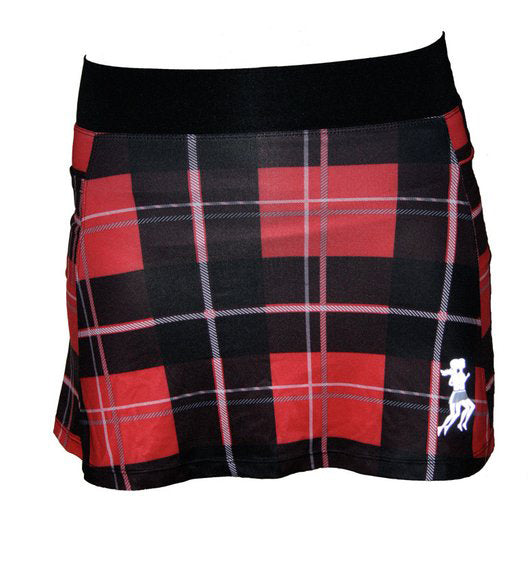 Red Plaid Running Skirt