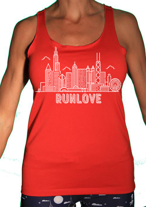 Red Urban Run Love Sport Tank