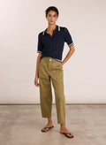 Reece Organic Cotton Stretch Barrel Leg Cargo Jeans - Taupe Baukjen