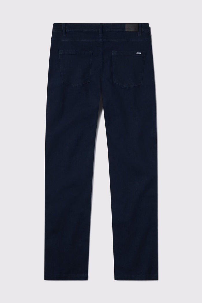 Mens Relaxed Athletic Fit Jeans 2.0 -Dark Rinse - photo from back flat lay #color_dark-rinse