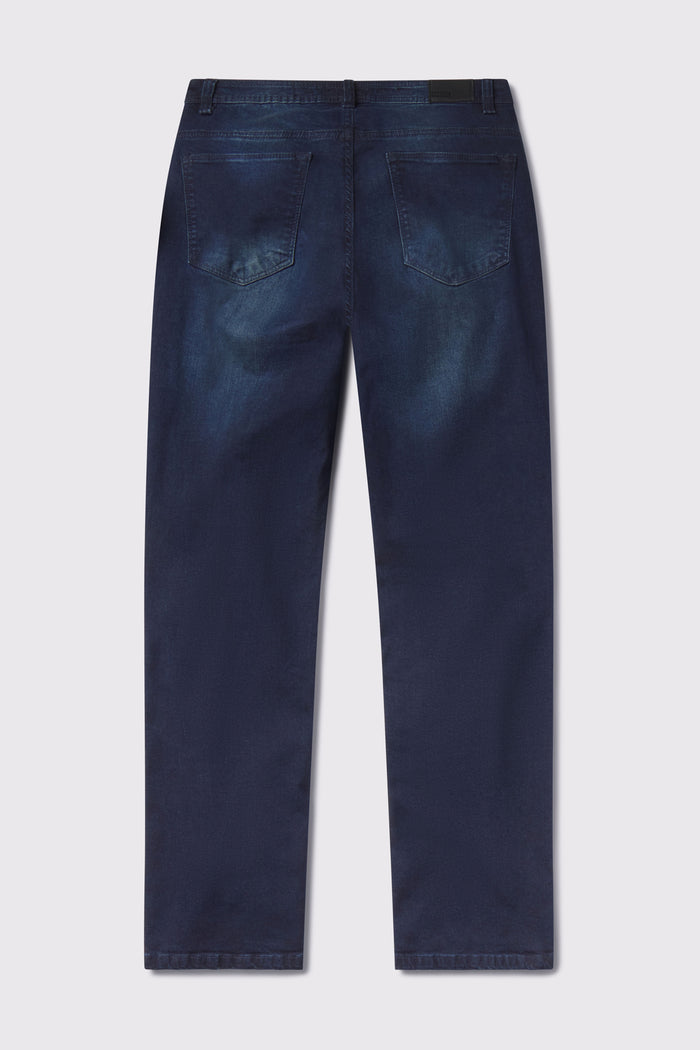 Relaxed Athletic Fit Jeans 2.0 - Medium Distressed - photo from back flat lay #color_medium-distressed