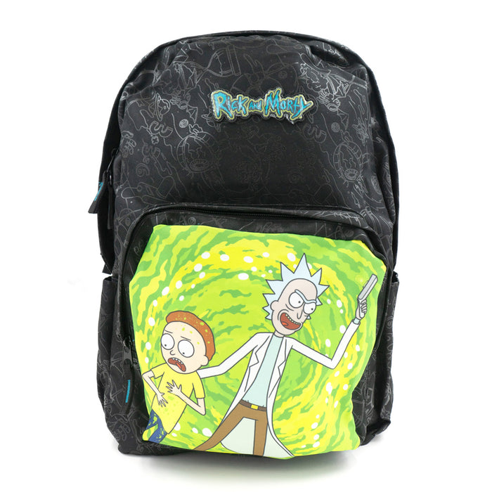תיק בית ספר ריק ומורטי Rick And Morty שחור-ירוק