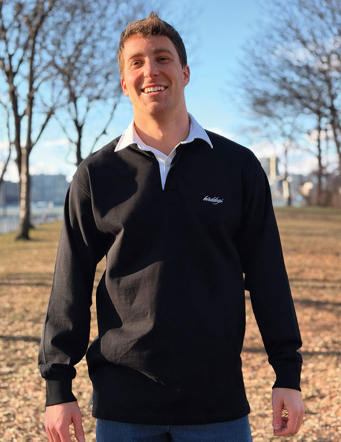 Rugby Shirt - Black Solid (The Kiwi)