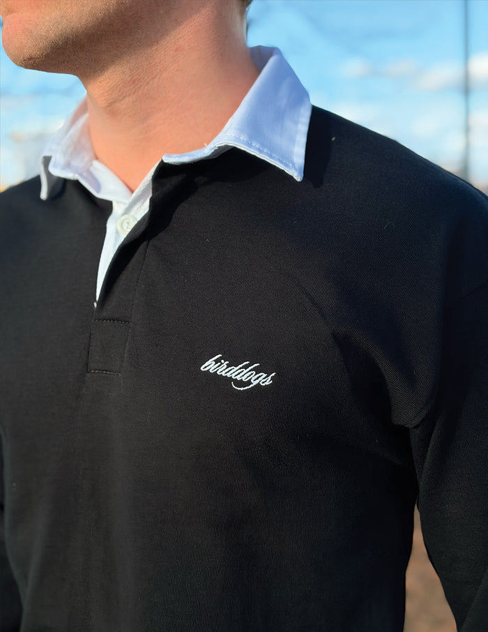 Rugby Shirt - Black Solid (The Kiwi)