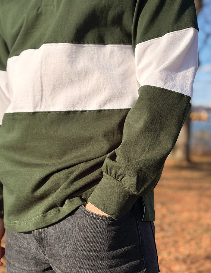 Rugby Shirt - Green & White (The Turf Burn)