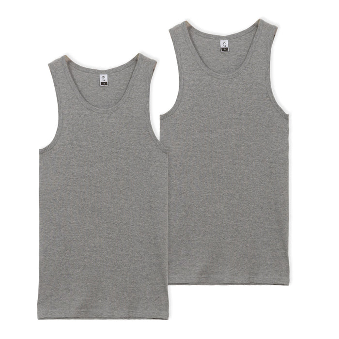 זוג גופיות קיץ אפורות גבר S-XXL