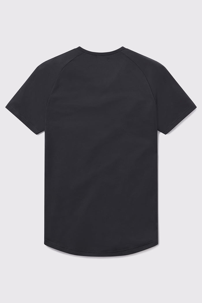 Scout Henley Short Sleeve -Black - photo from back flat lay #color_black