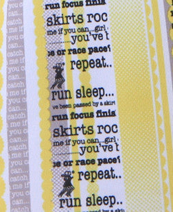 running skirt slogans skirtnews print closeup