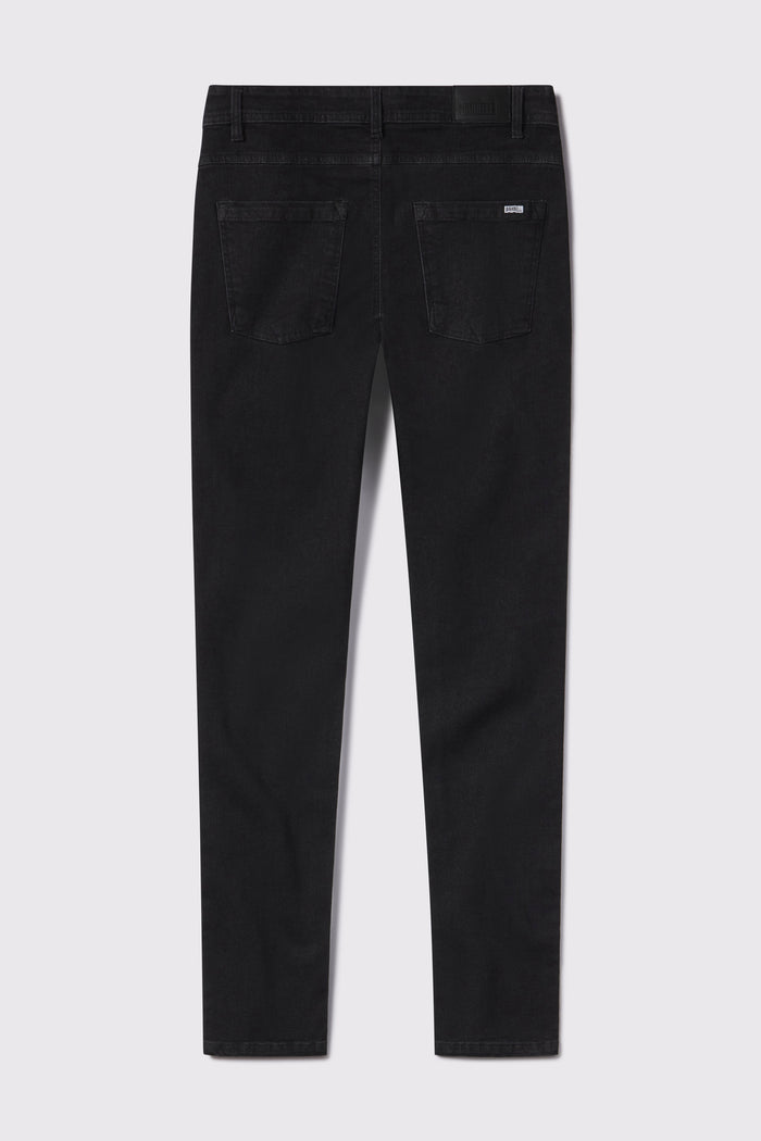 Mens Slim Athletic Fit Jeans 2.0 -Black - photo from back flat lay #color_black
