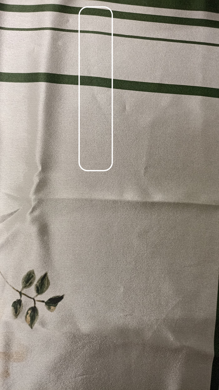 Small Beige Floral Print Natural Silk Scarf (with imperfection)