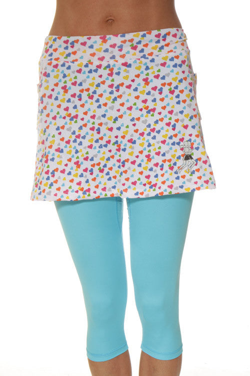 sparkle heart capri skirt