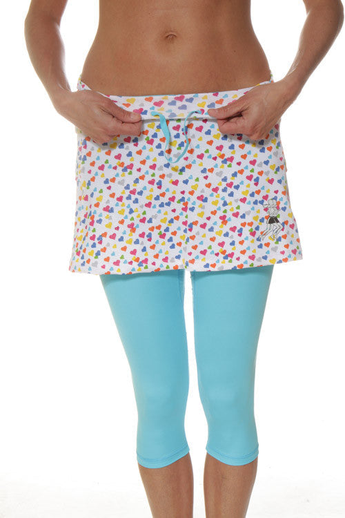 sparkly heart capri skirt drawsting