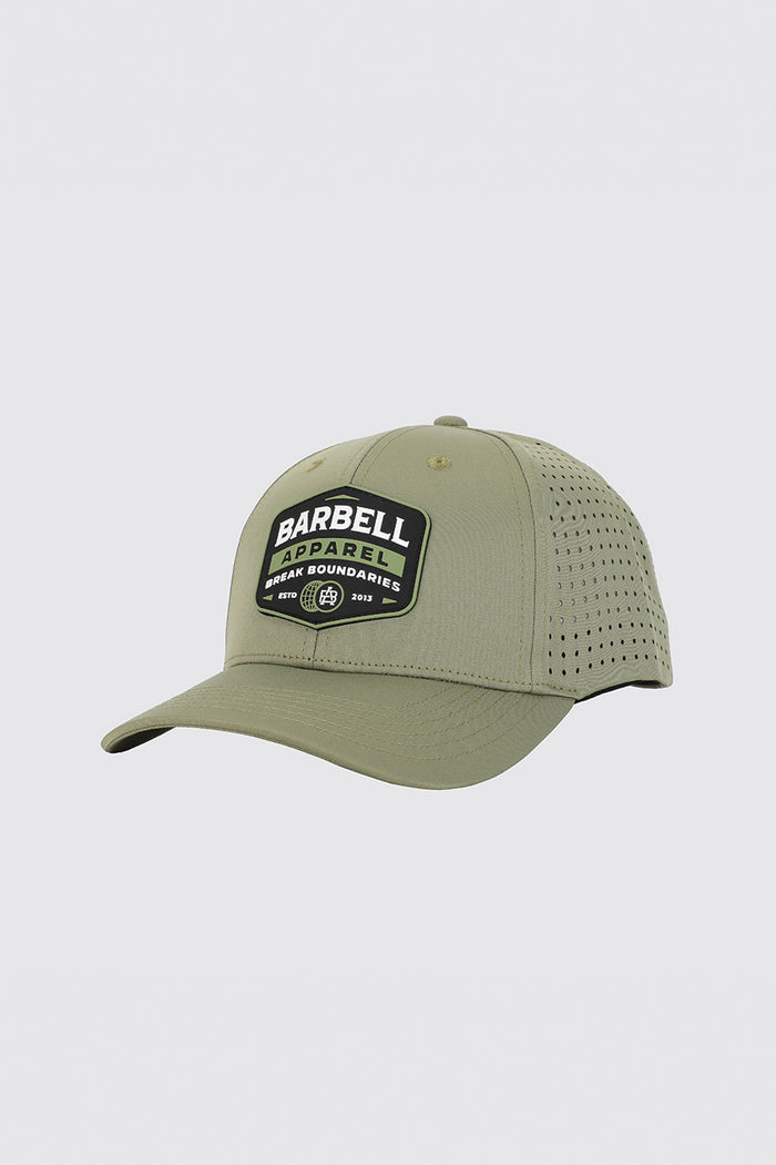 Mesh Snapback - Olive - photo from side flat lay #color_olive