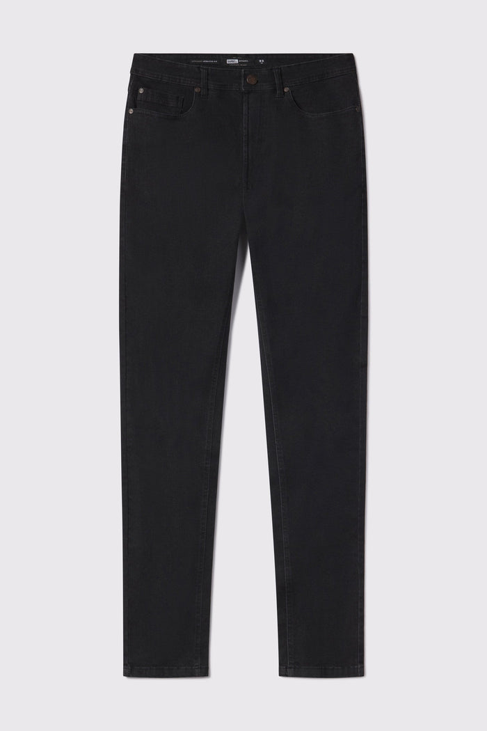 Mens Straight Athletic Fit Jeans 2.0 - Black - photo from front flat lay #color_black