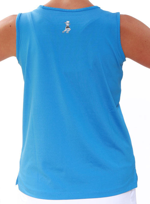 Surf Blue performance tank back