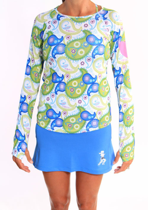 surf ultra skirt white paisley long sleeve