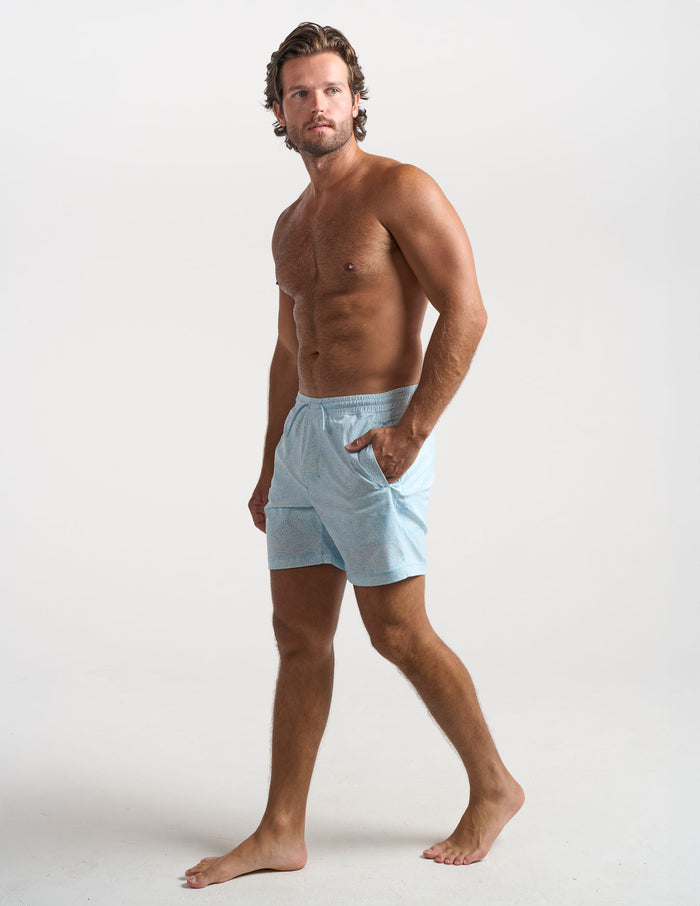 Swim Shorts - Blue & White (The Gentle Gaffers)