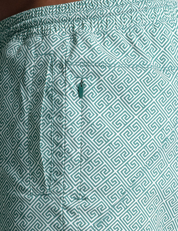 Swim Shorts - Delphi Grid Green (The Ibiza Ease)