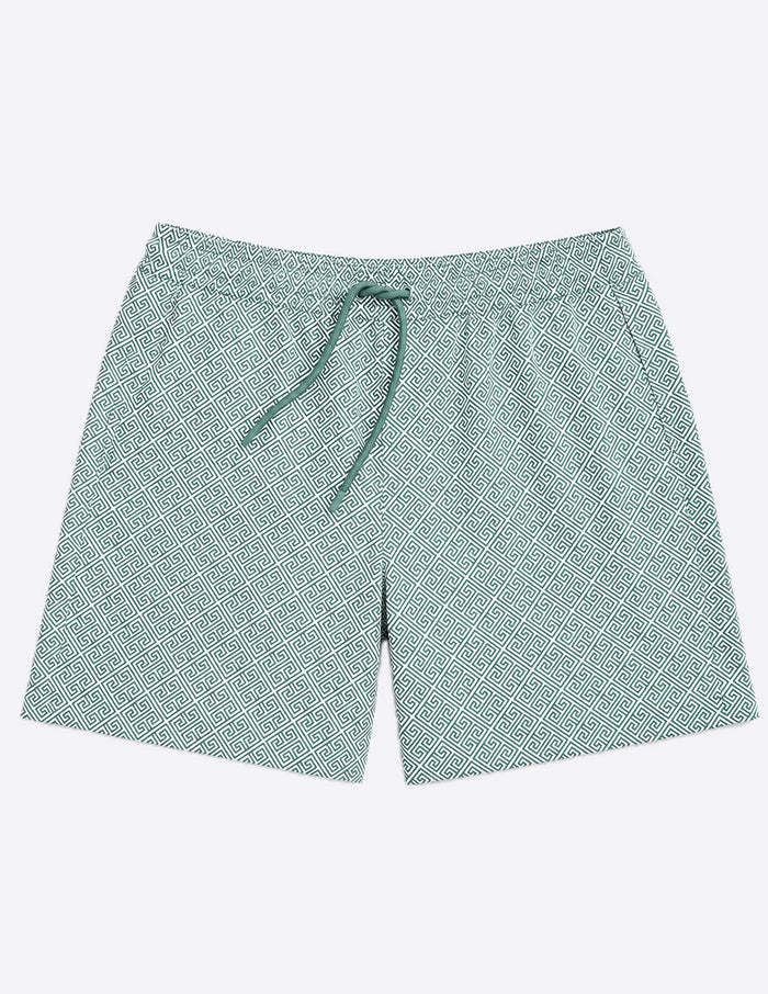 Swim Shorts - Delphi Grid Green (The Ibiza Ease)