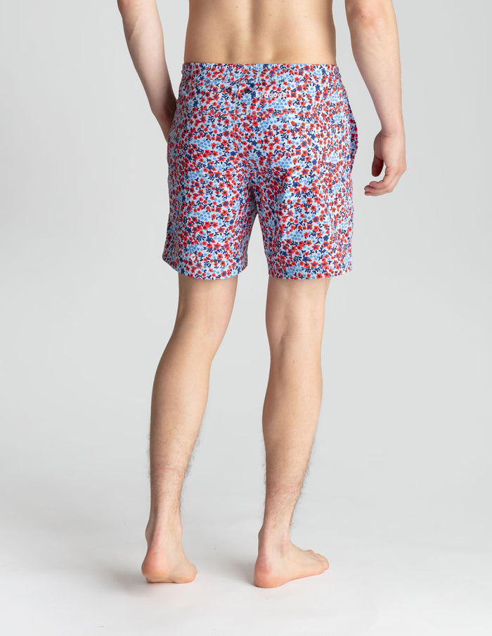 Swim Shorts - Red & Blue Trustaflowers (Yachtstock '77)