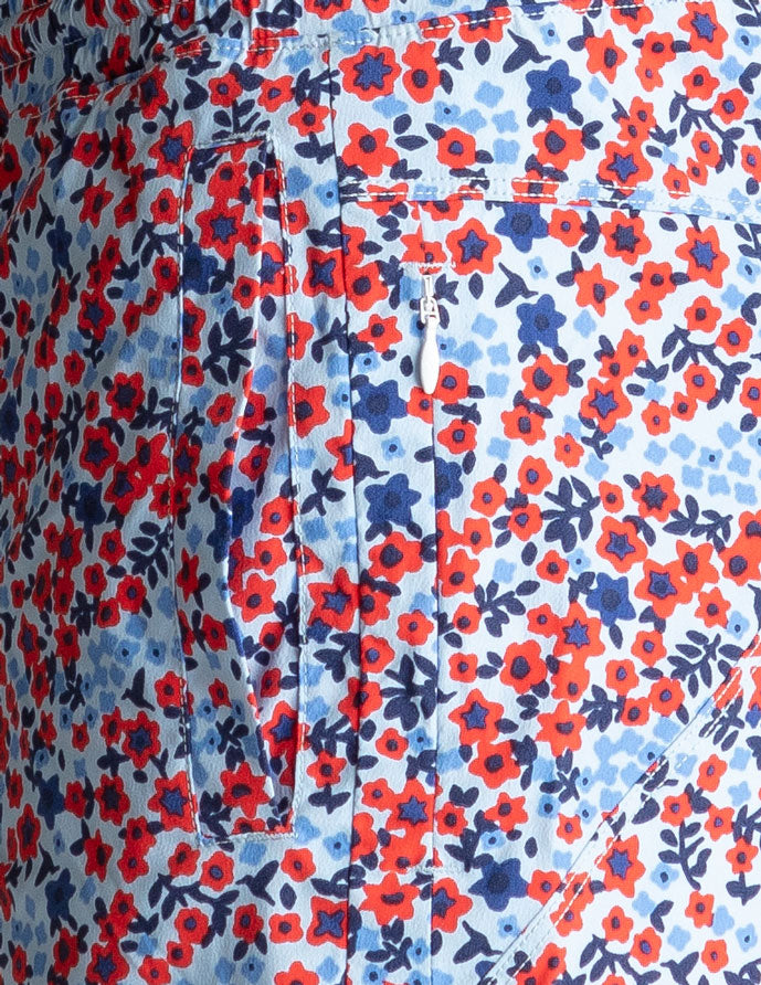 Swim Shorts - Red & Blue Trustaflowers (Yachtstock '77)