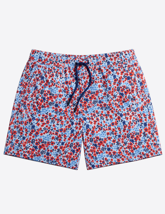 Swim Shorts - Red & Blue Trustaflowers (Yachtstock '77)