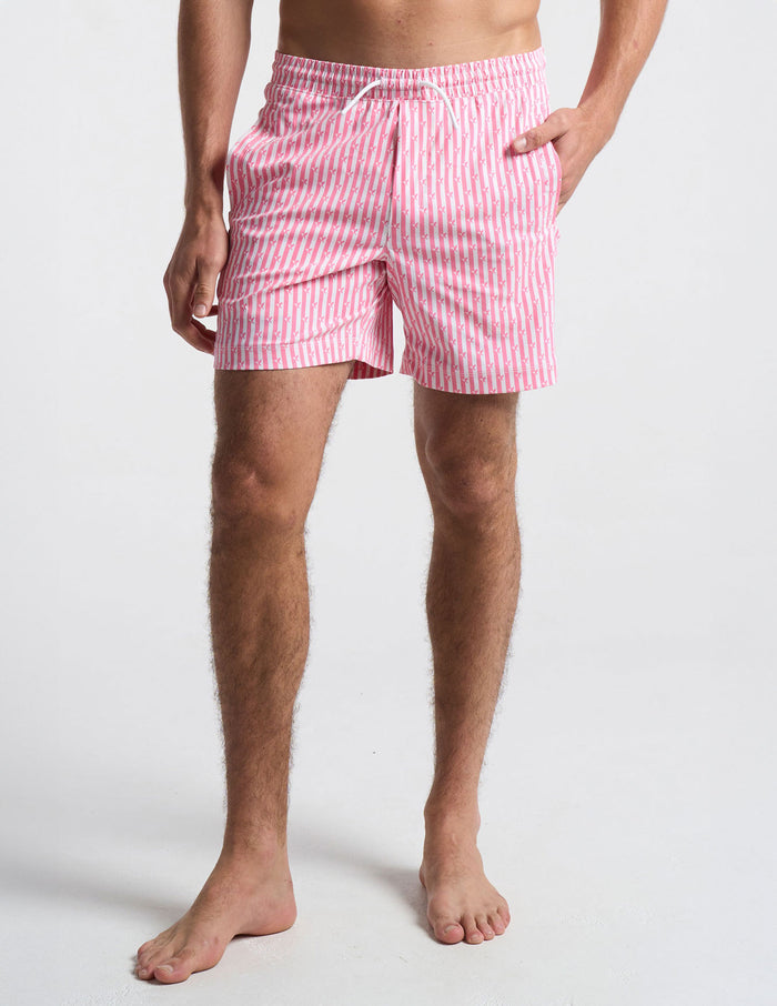 Swim Shorts - Signature Stripe Pink (The Bart Swimpsons)