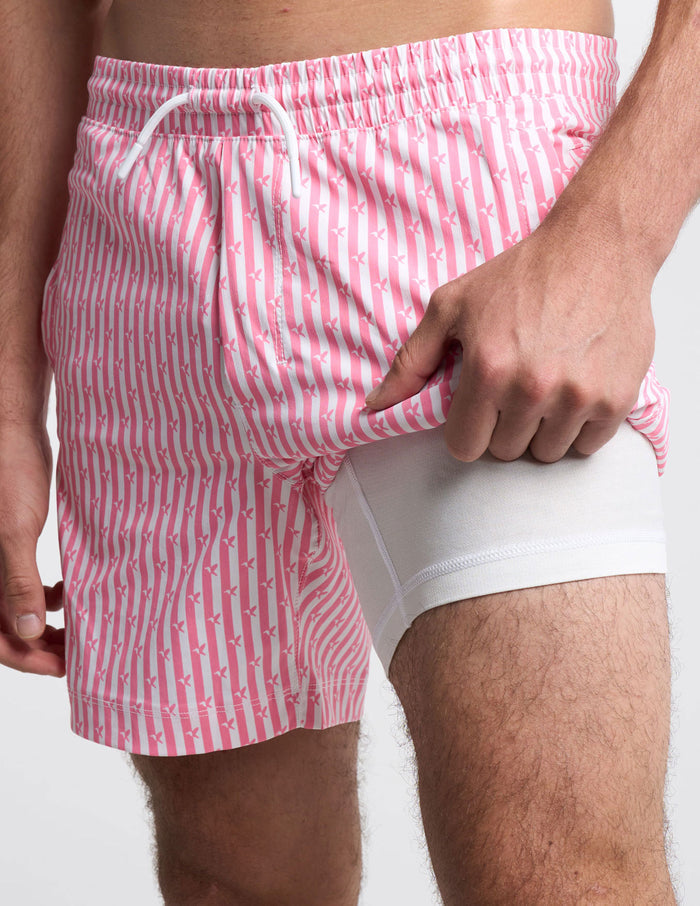Swim Shorts - Signature Stripe Pink (The Bart Swimpsons)