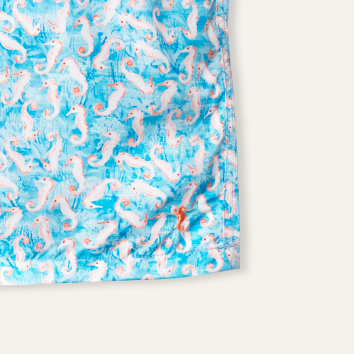 Swim Shorts Long Seahorse Turquoise - Swimshorts_Man - K A M P O S