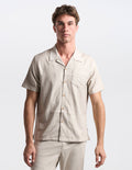 Tech Linen Camp Collar - Beige (The Shoreline)