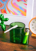 GLASS CUP ASHTRAY - GREEN