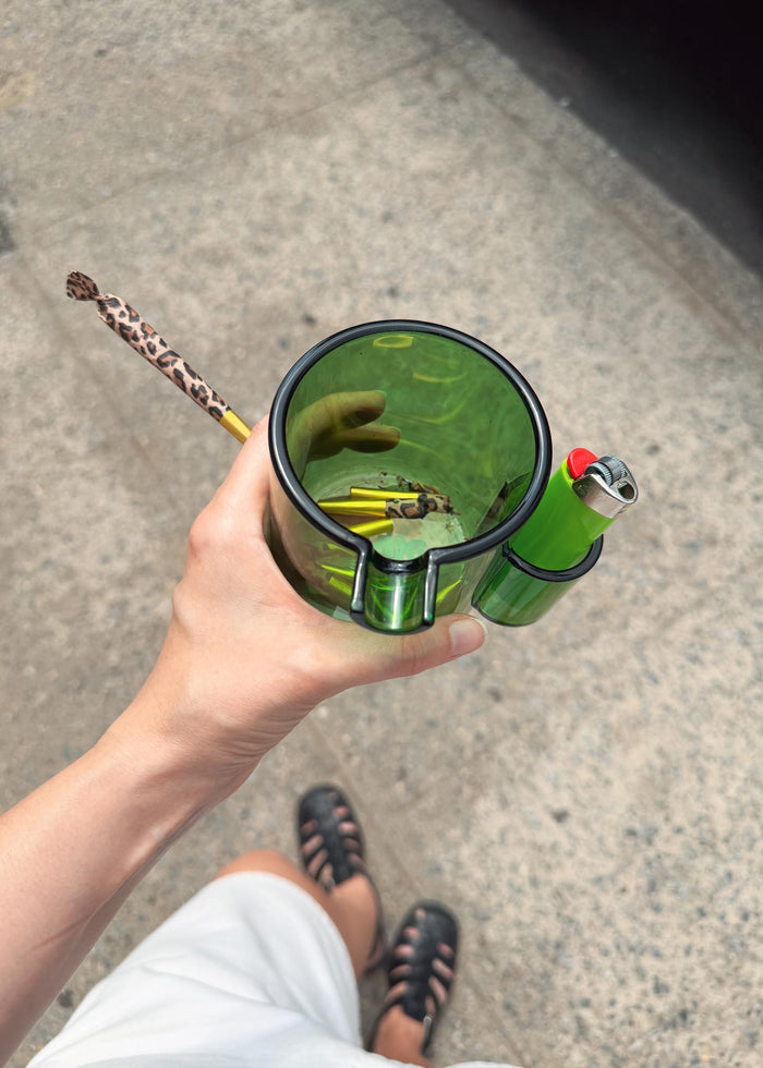 GLASS CUP ASHTRAY - GREEN