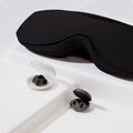 Loop Eclipse sleep mask, Loop Dream earplugs and Loop Switch earplugs on a white background