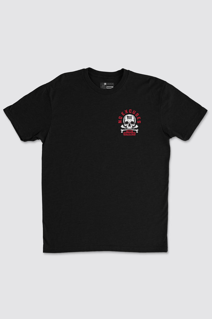 No Excuses Tee - Black- photo from front flat lay #color_black