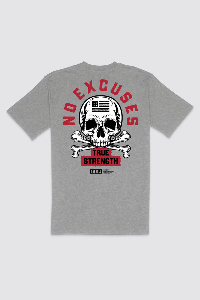 No Excuses Tee - Gray - photo from back flat lay #color_gray